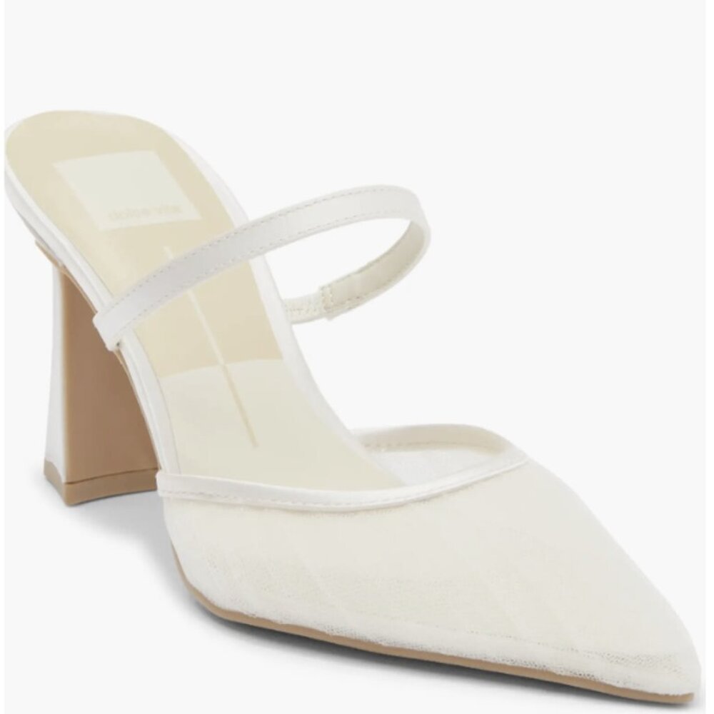 NWT Dolce Vita Noreen Pointed Toe Mule Ivory Tulle Size 7.5